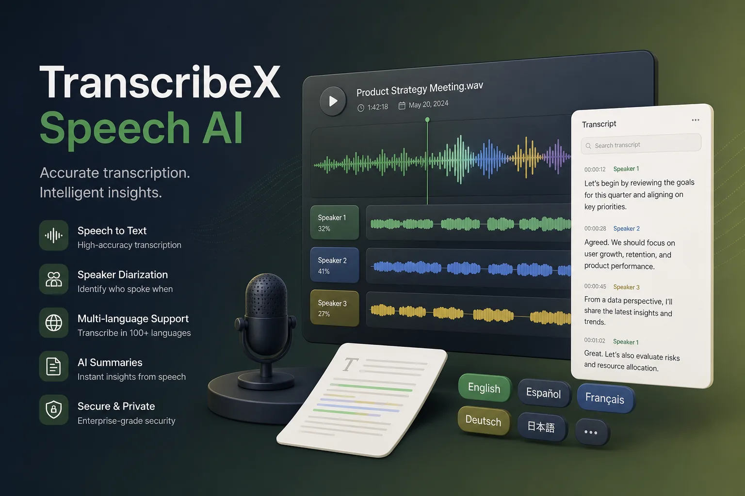 TranscribeX Speech AI — Media