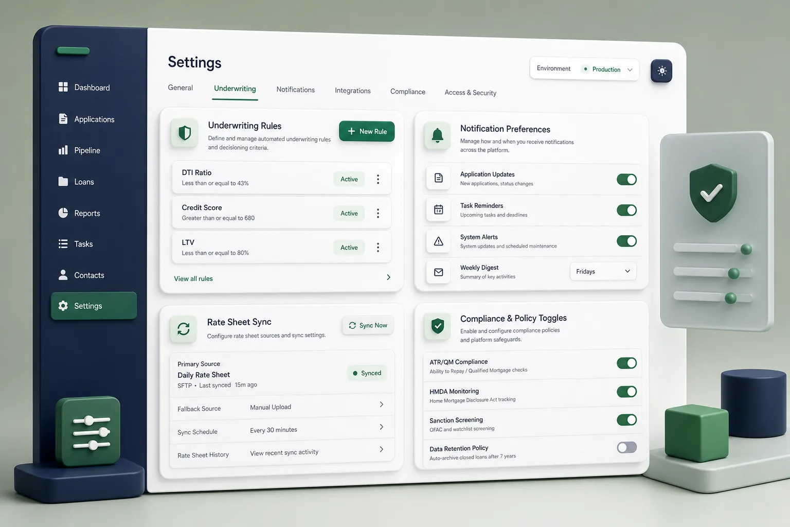 LoanDesk Officer Toolkit — settings and configuration