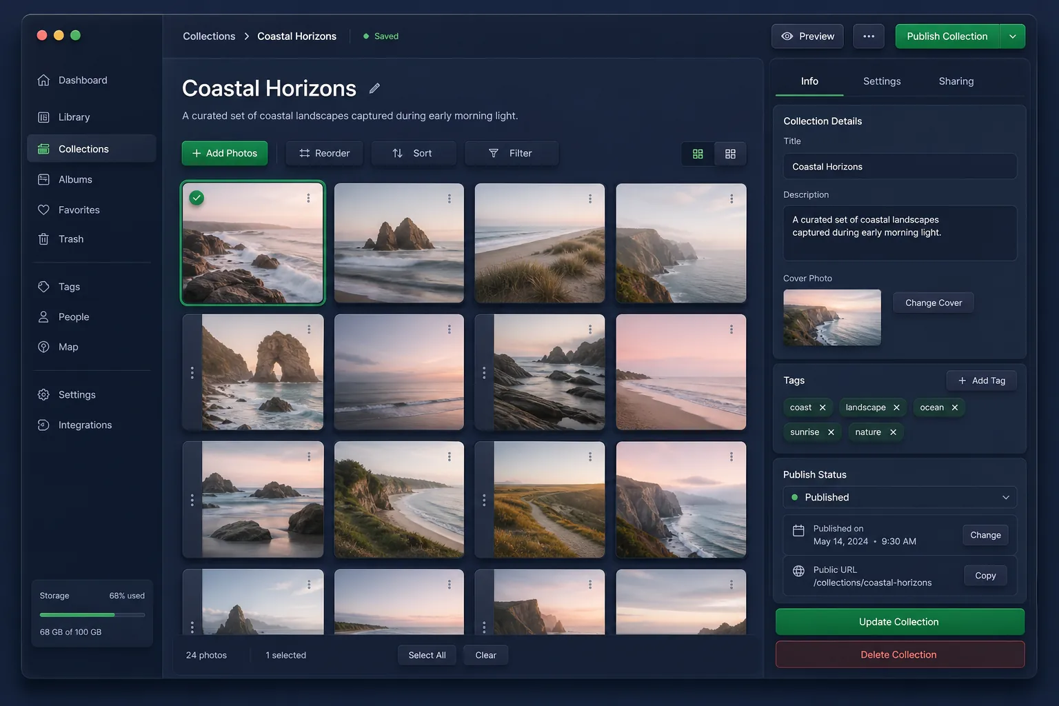 StudioFrame Photo CMS — core workflow screen