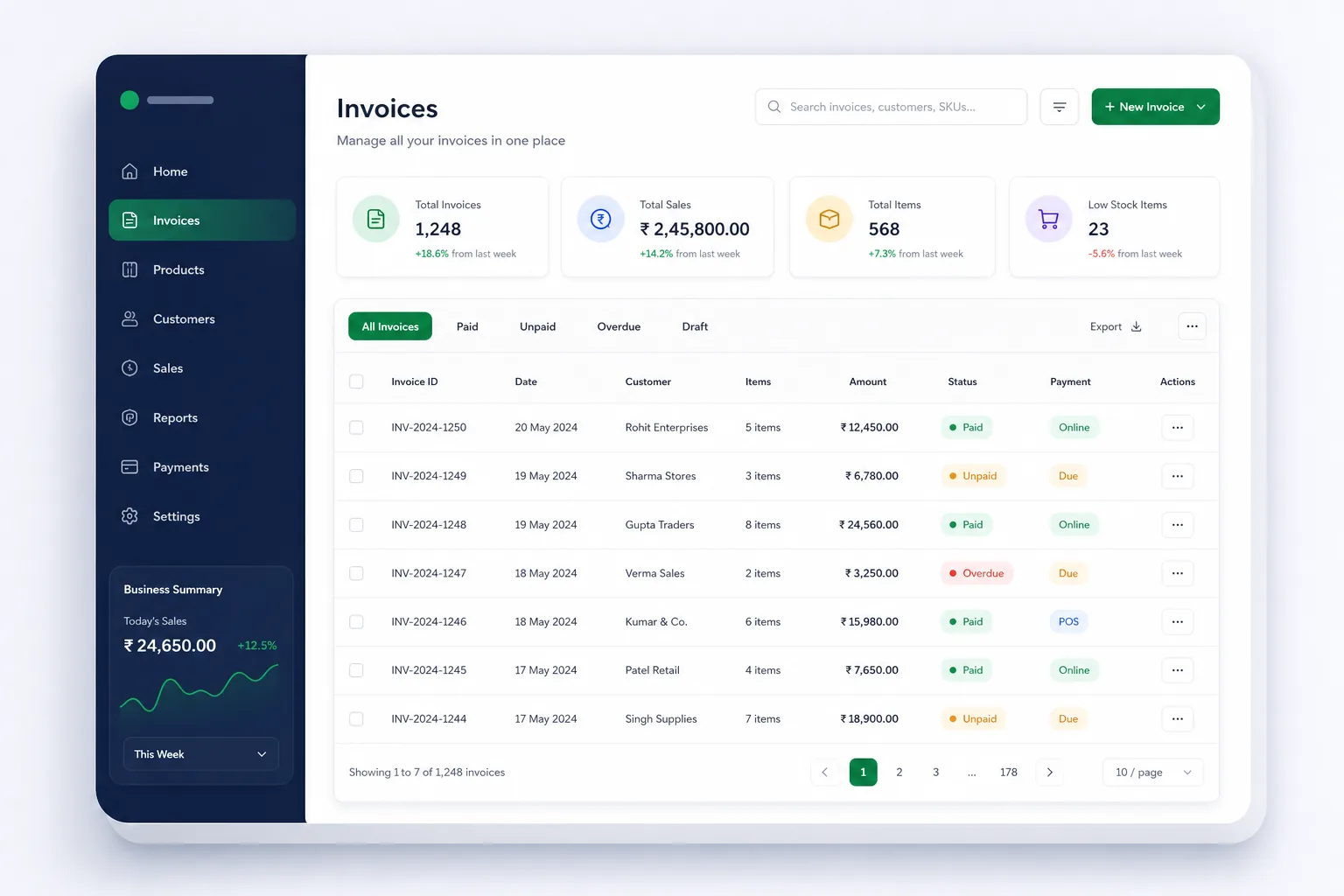 BillDesk Retail POS (Desktop) — browse and list view