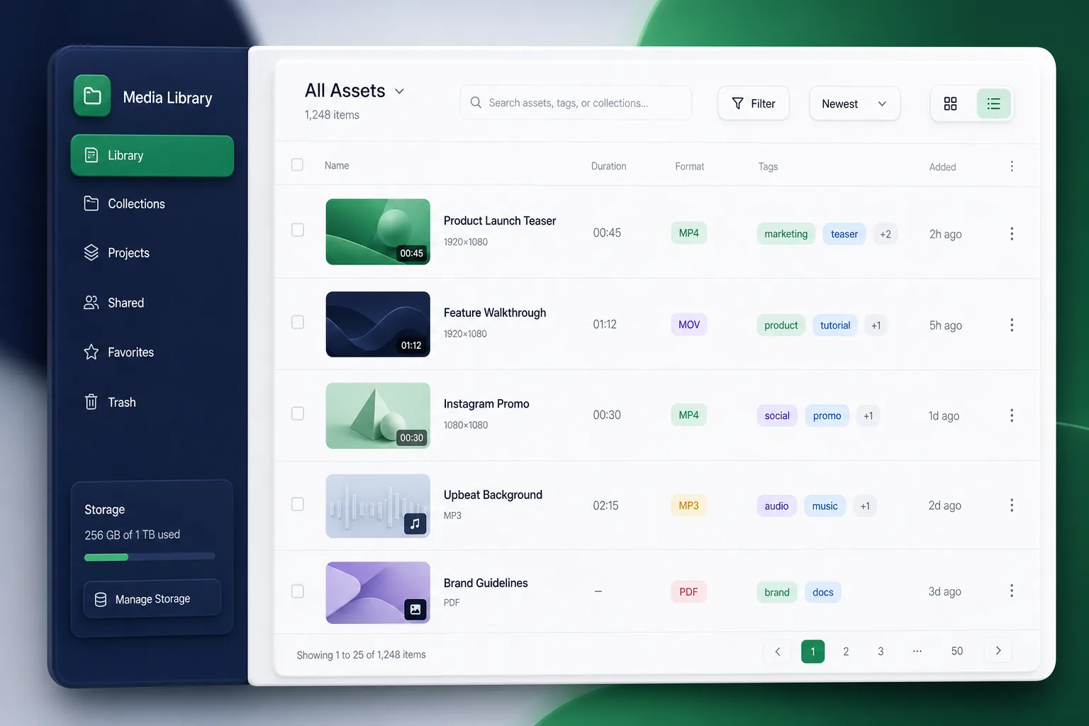 ClipForge Video Editor — browse and list view
