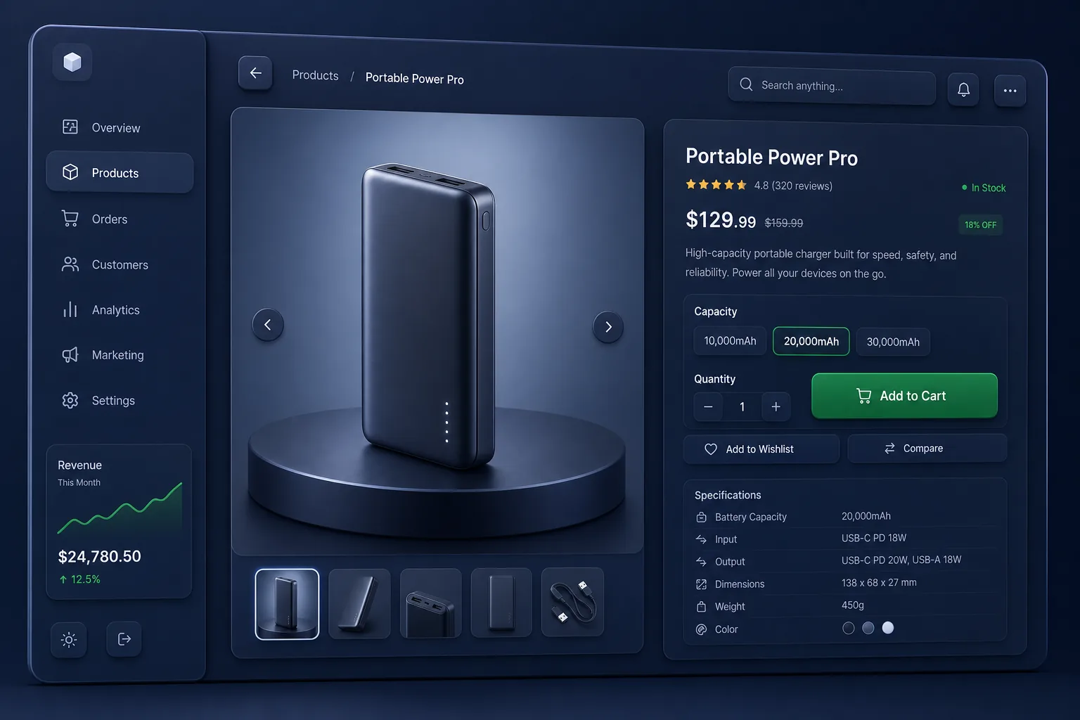 GadgetVault Electronics Store — core workflow screen