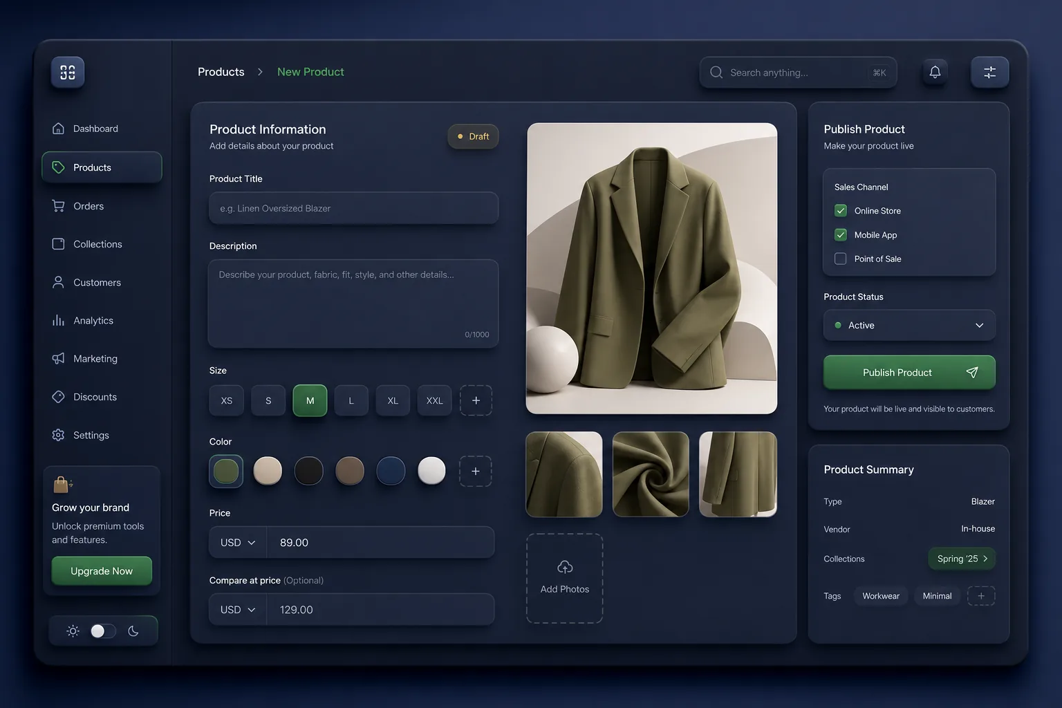 VogueBazaar Fashion Marketplace — core workflow screen