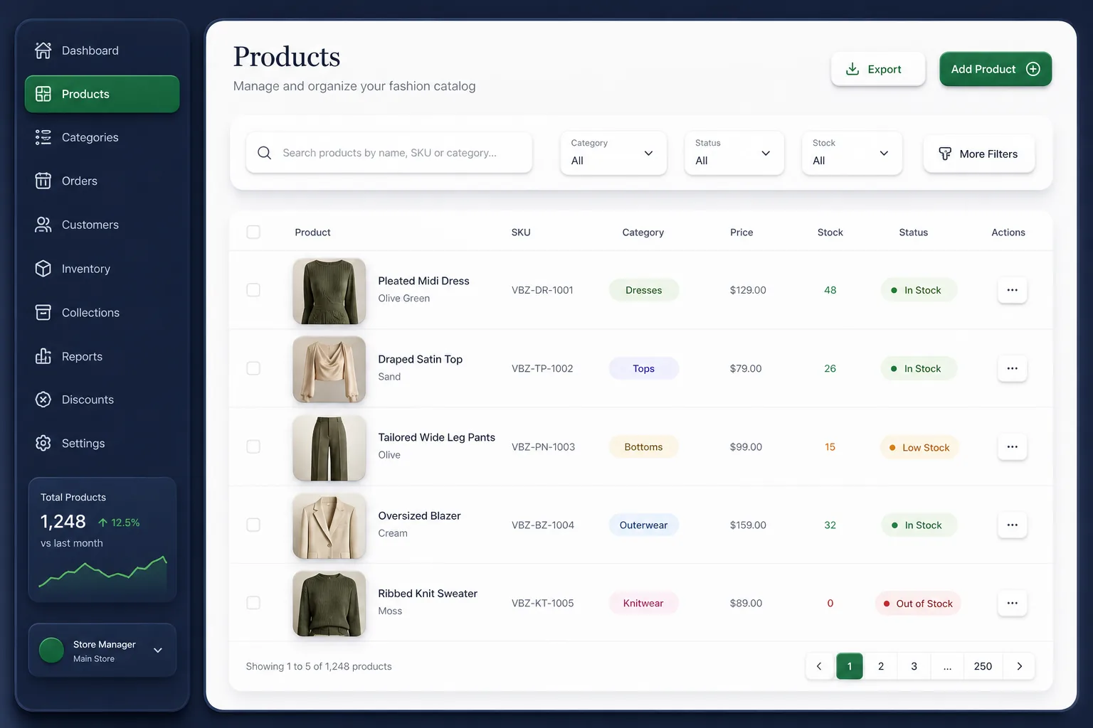 VogueBazaar Fashion Marketplace — browse and list view