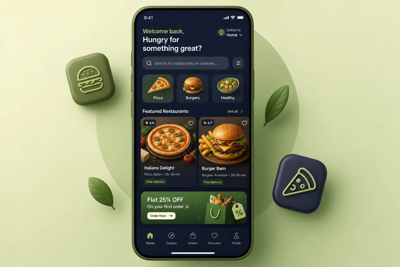 QuickBite Food Delivery App — dashboard overview