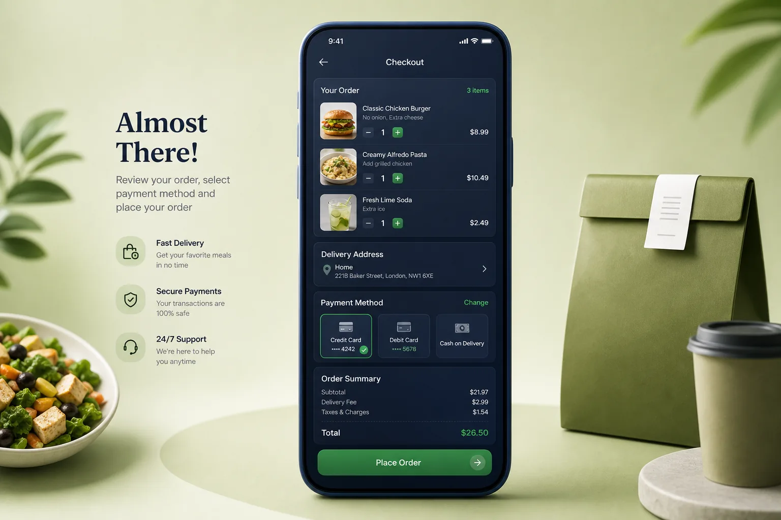 QuickBite Food Delivery App — core workflow screen