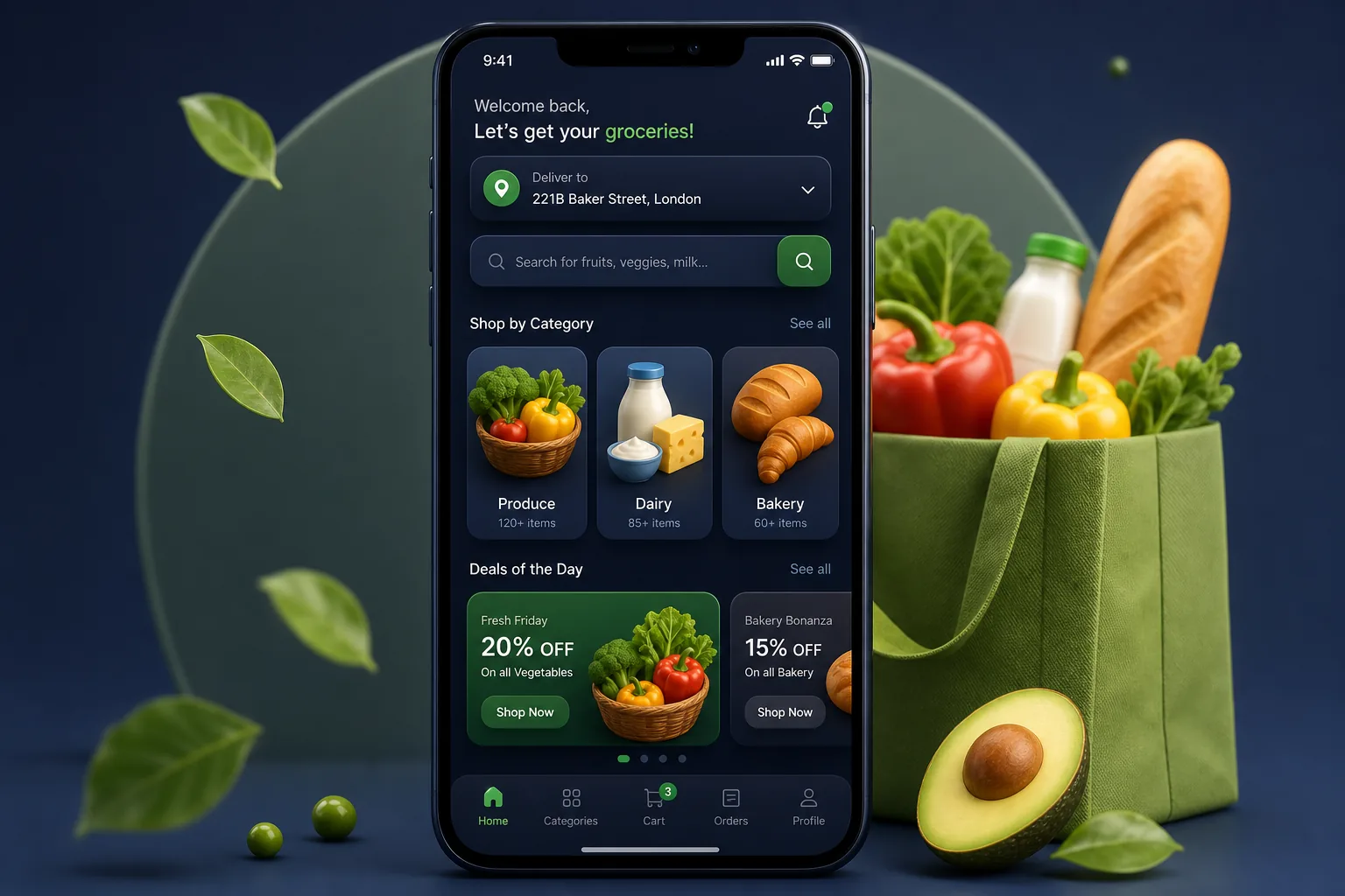 FreshCart Grocery — dashboard overview