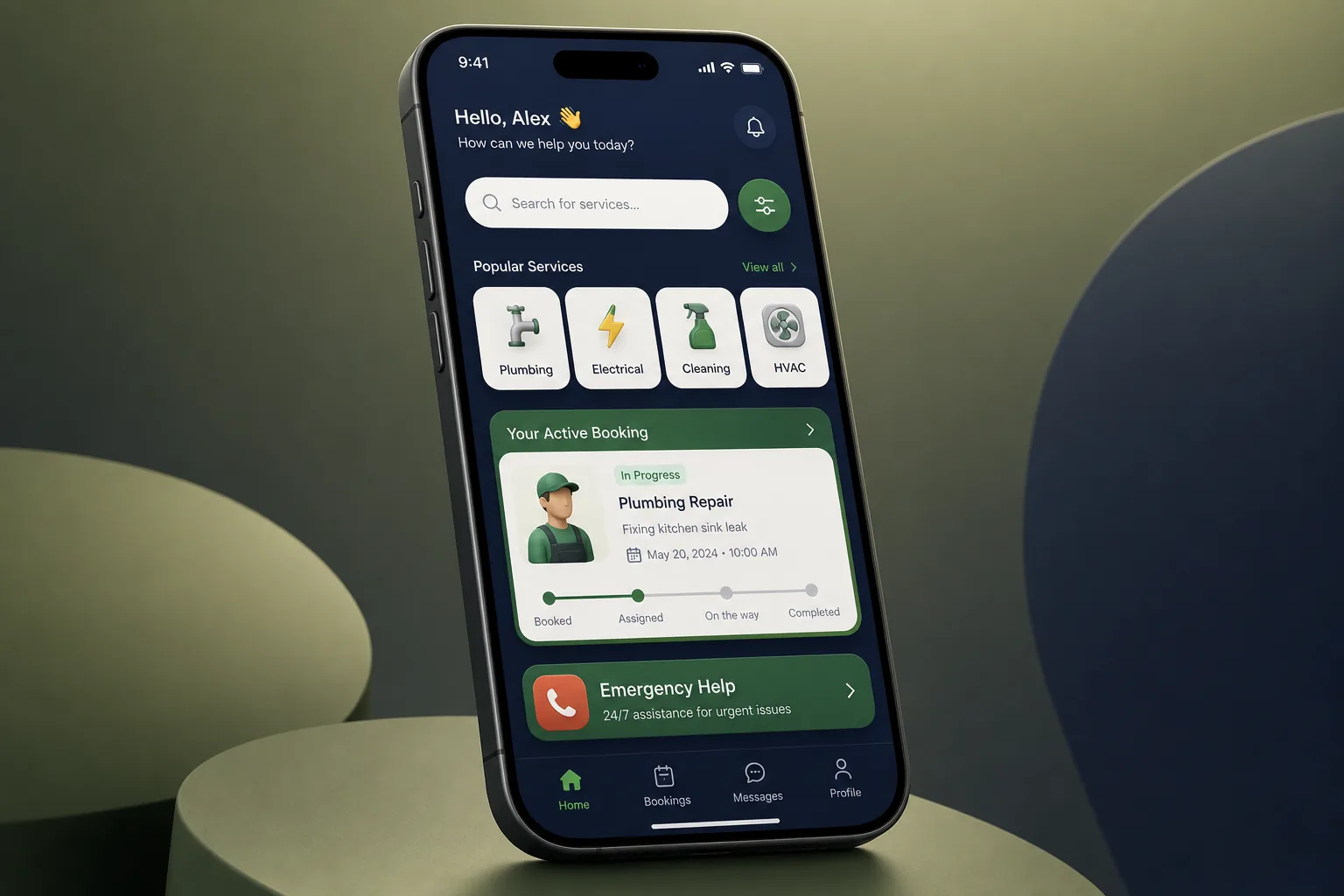 FixIt Home Services — dashboard overview