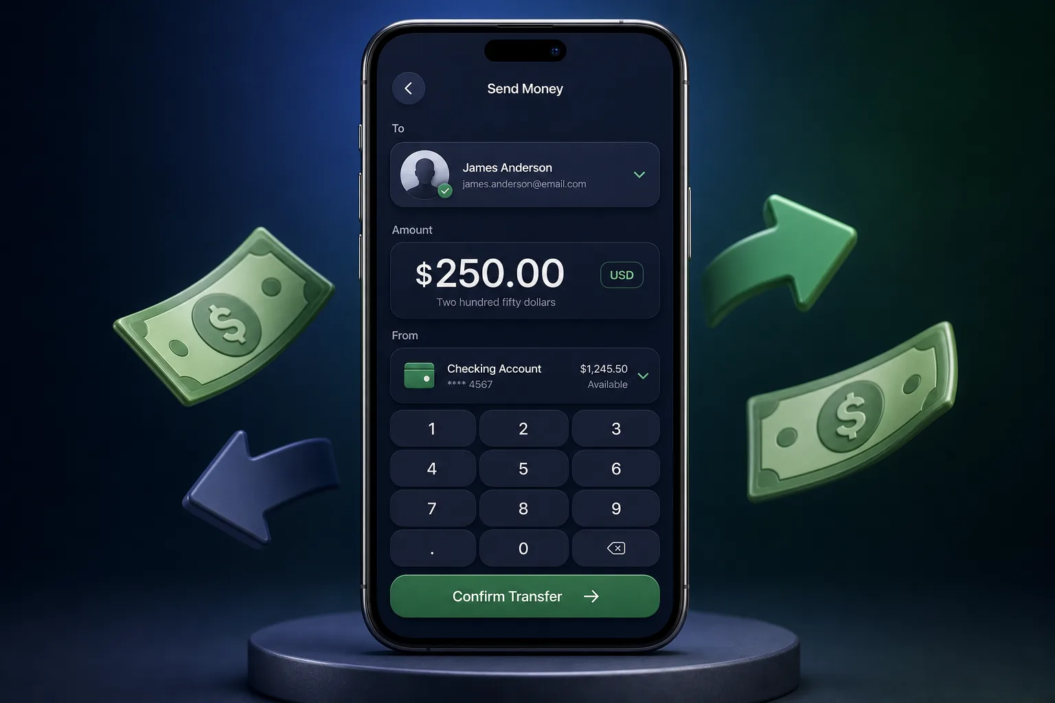 SafeBank Mobile Banking — core workflow screen