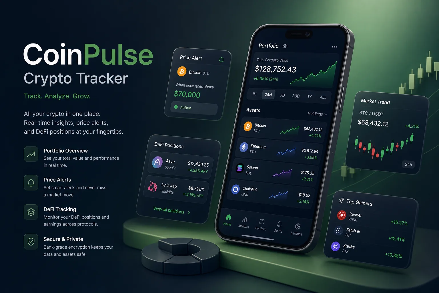 CoinPulse Crypto Tracker — FinTech