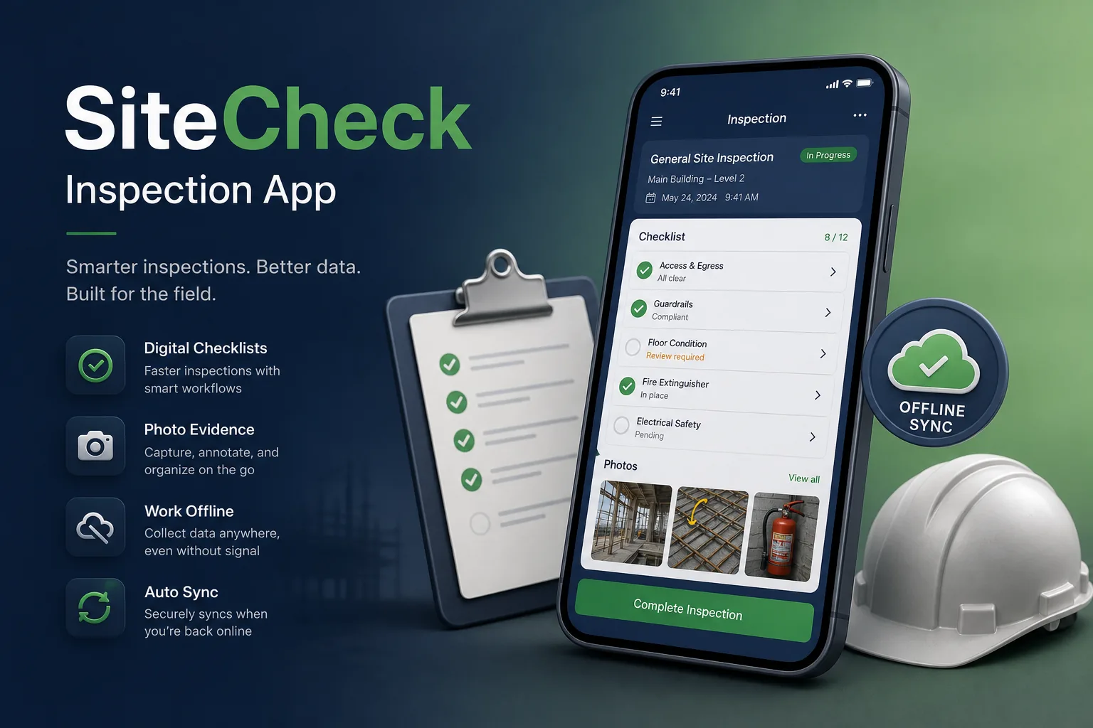 SiteCheck Inspection App — Construction