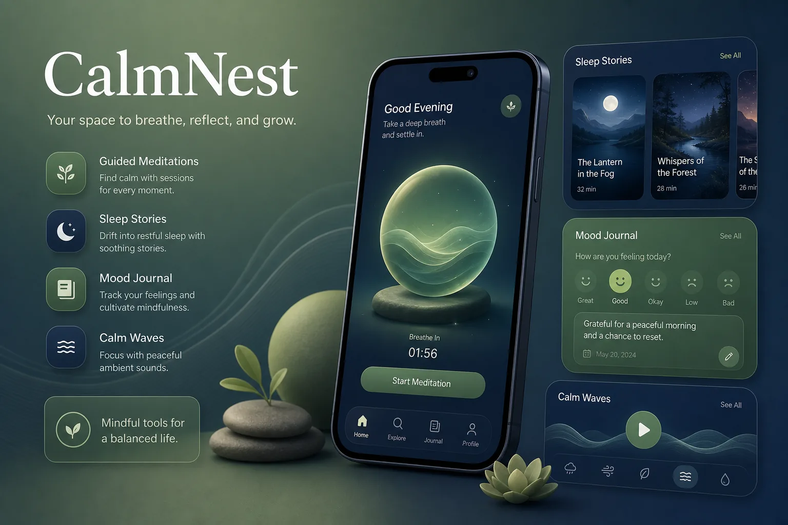 CalmNest Meditation — Wellness