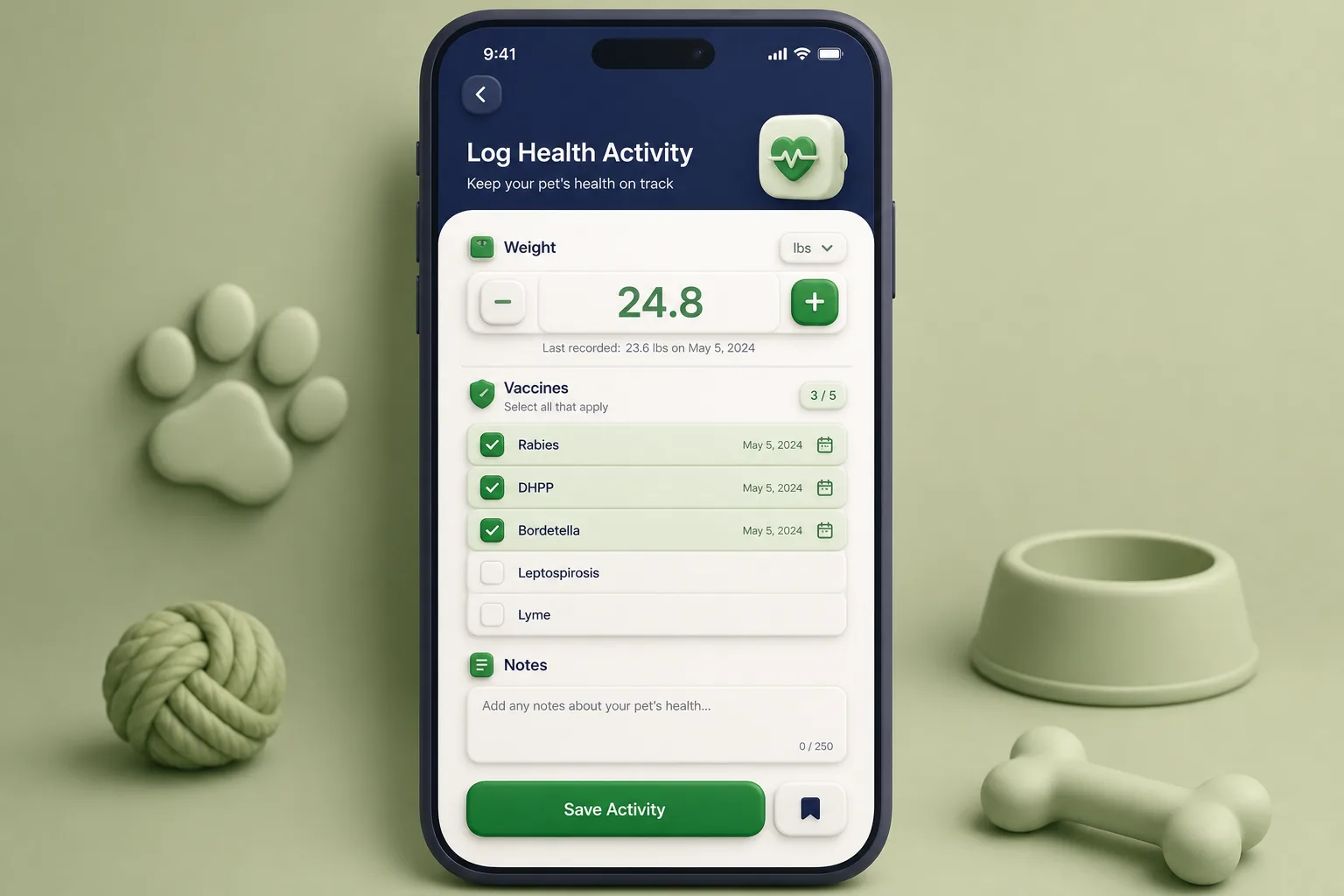 PawPal Pet Care — core workflow screen