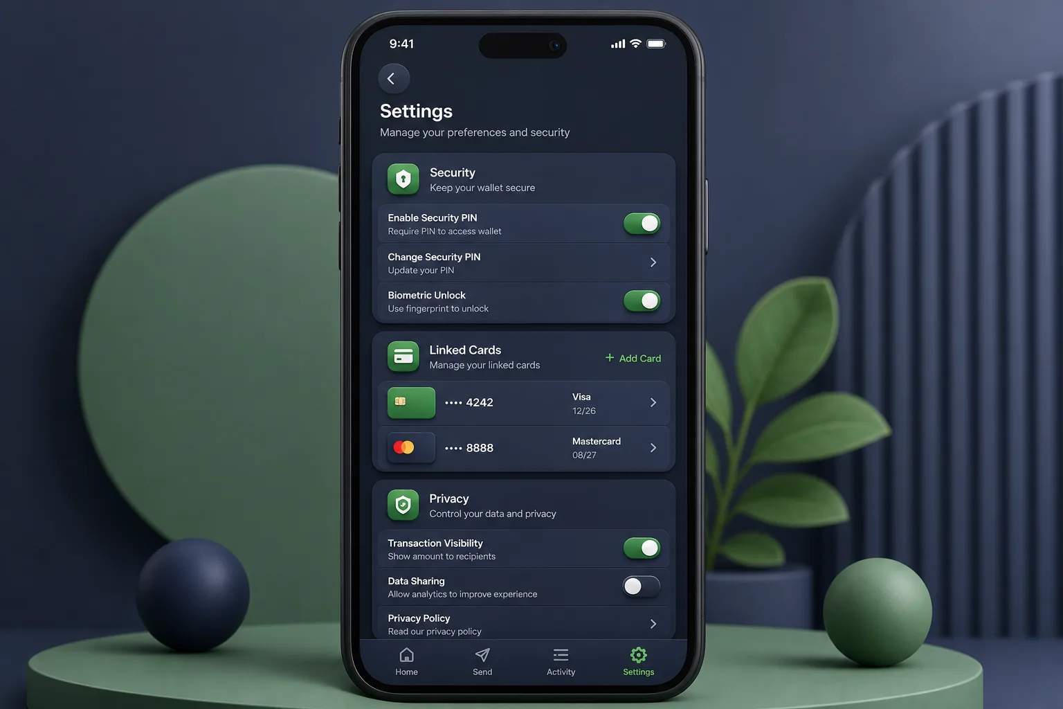 PayEase Digital Wallet — settings and configuration