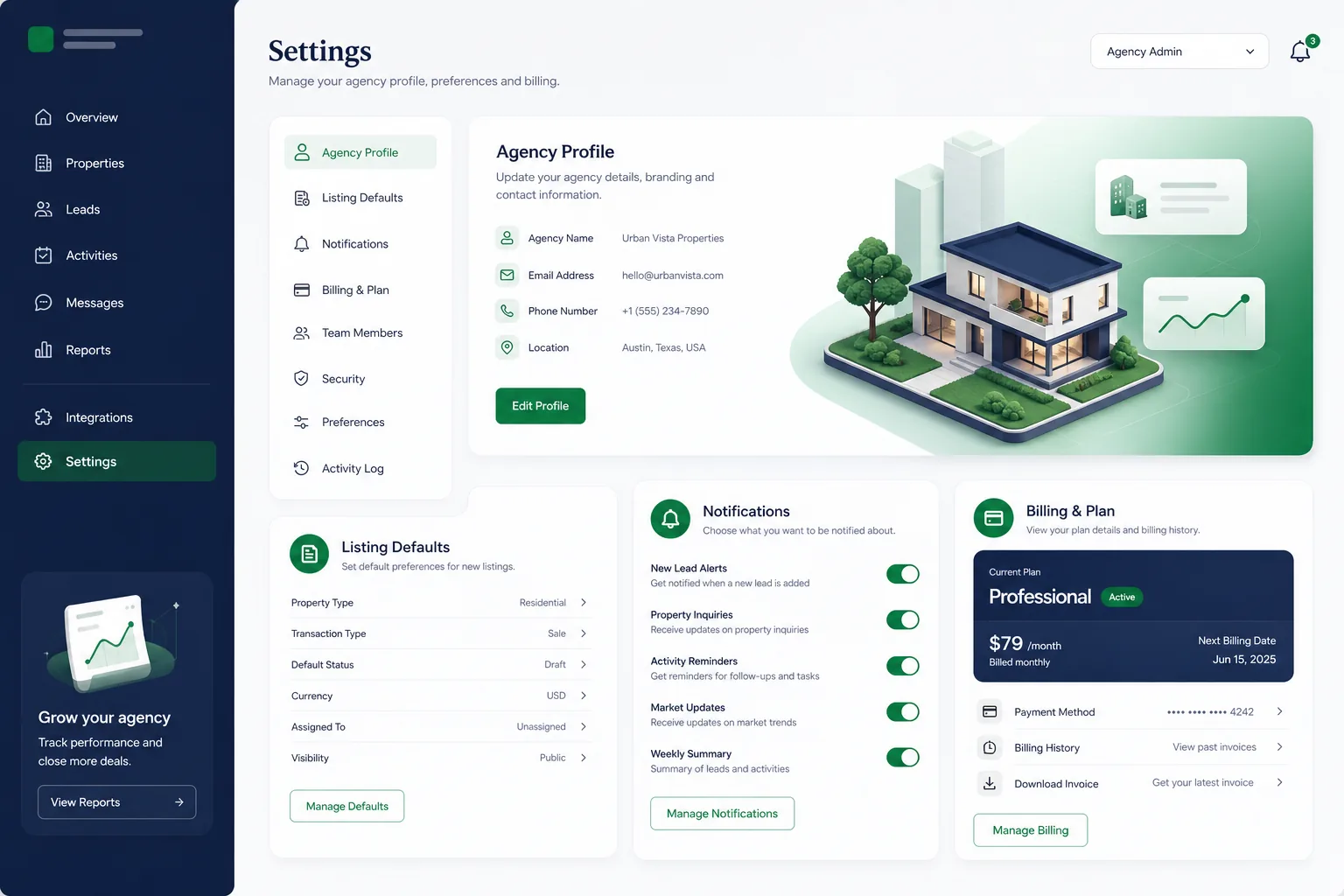 PropVista Real Estate Portal — settings and configuration