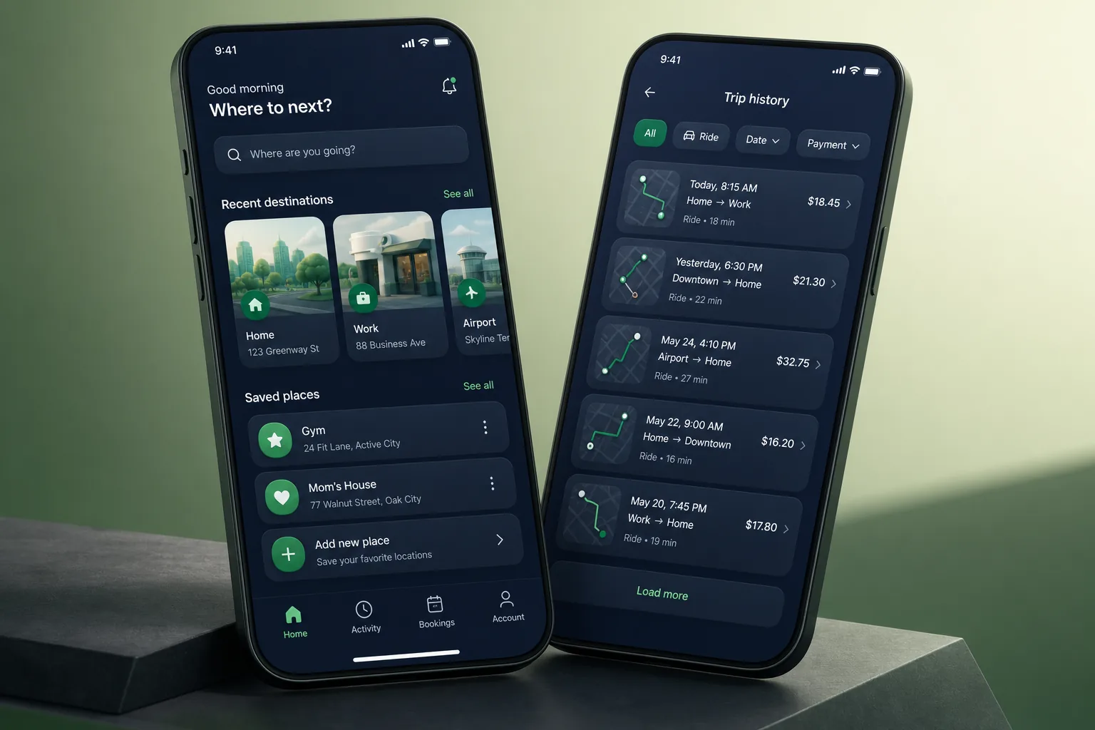 RideNow – Ride Hailing — browse and list view