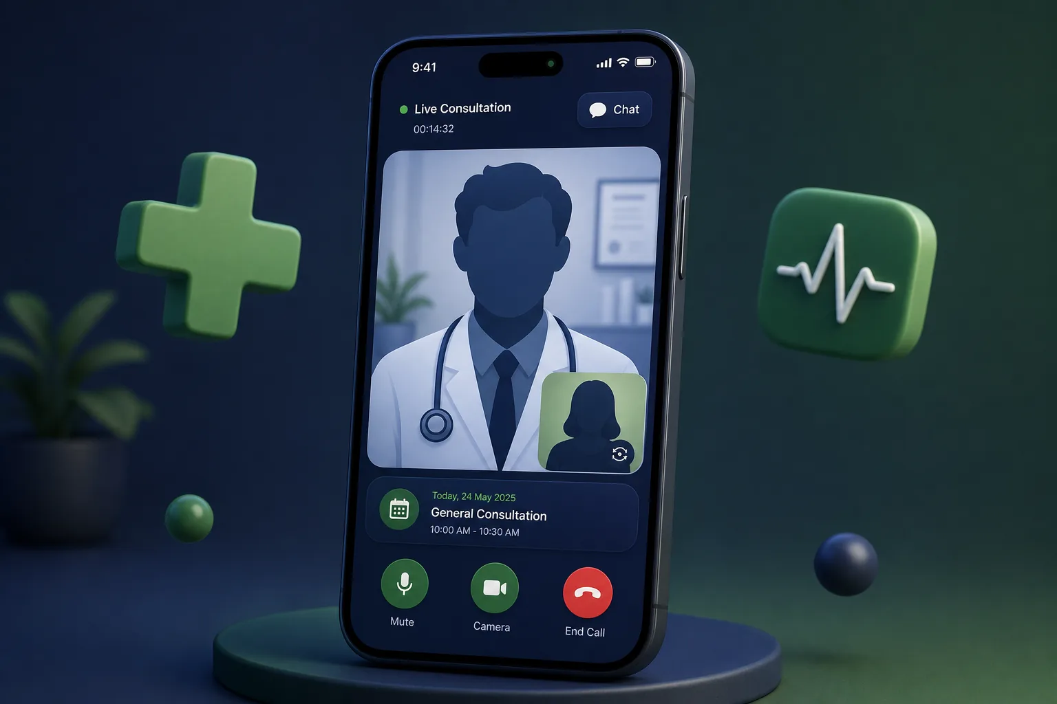 DocLink Telemedicine — core workflow screen