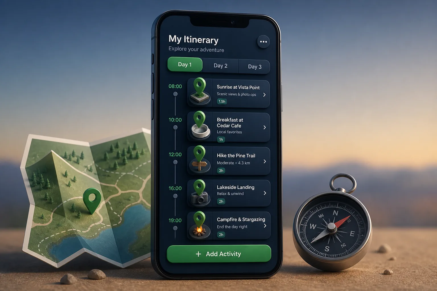 WanderMate Travel Planner — core workflow screen