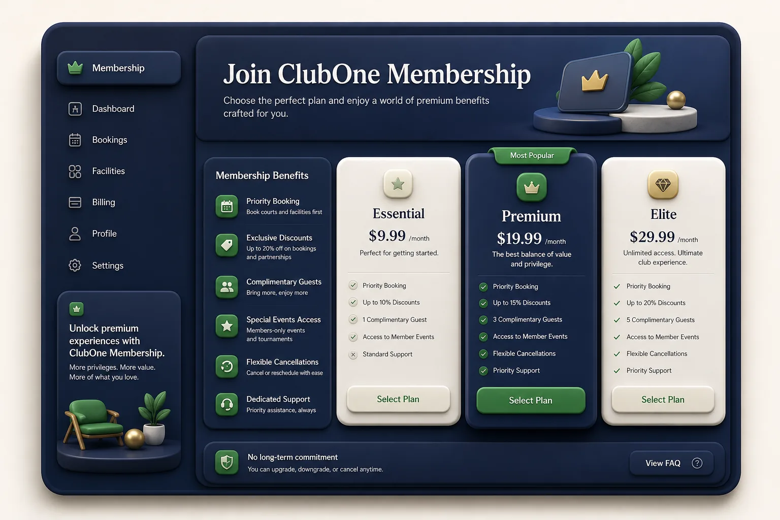 ClubOne Membership Portal — core workflow screen