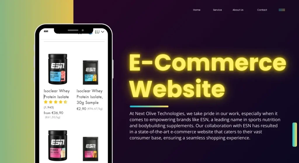 ESN An E-Commerce App and Website developed by Next Olive