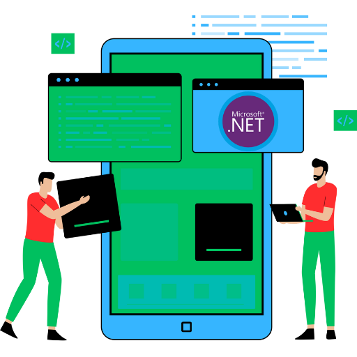 Iamge Shows the 2 animation Working on .net App Development Via Coding