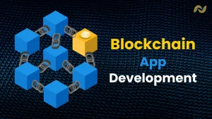 Image represents the Blockchain App Development via Text and Visuals
