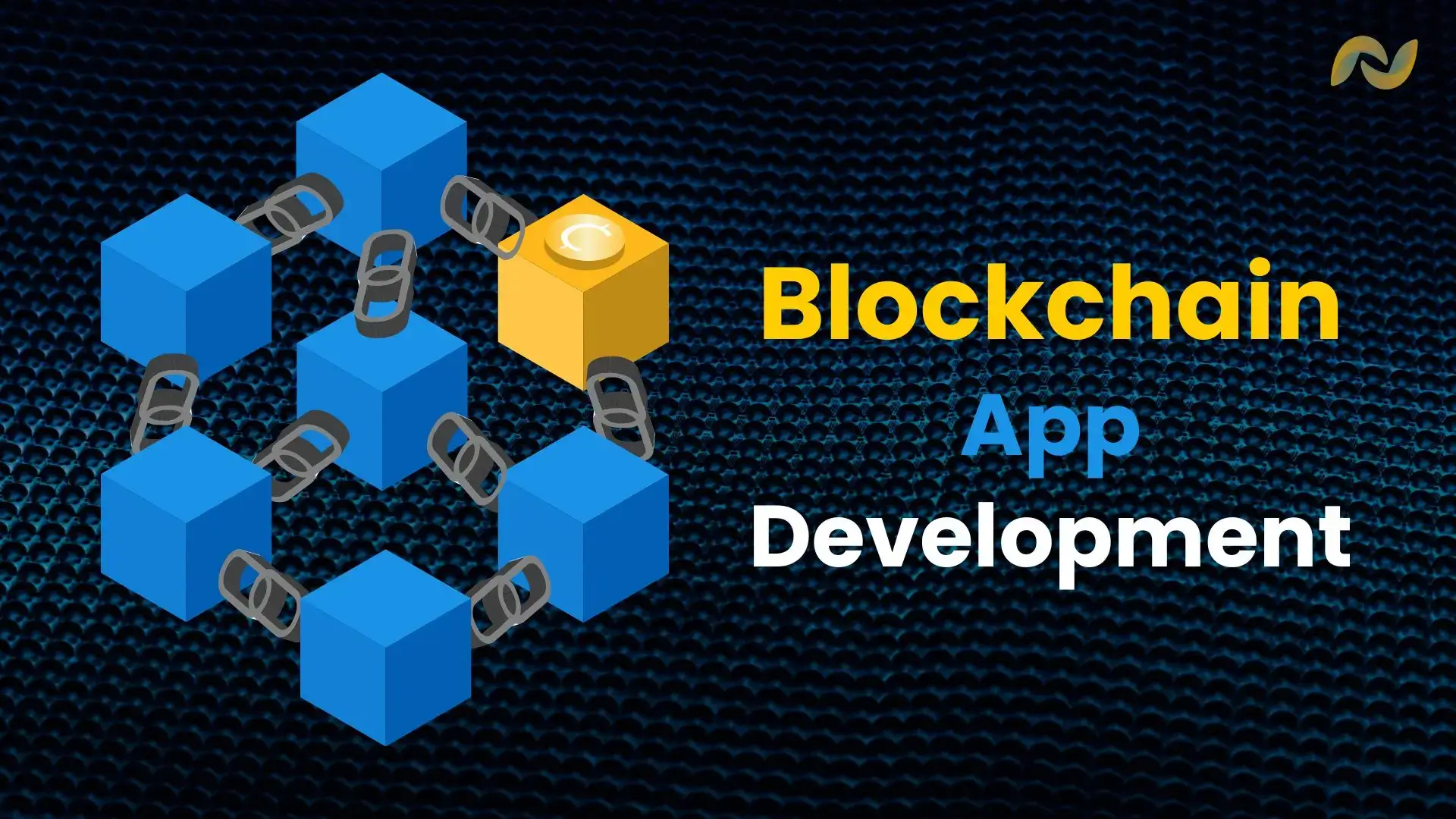 Image represents the Blockchain App Development via Text and Visuals