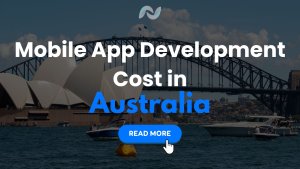 Image shows the mobile app development cost in Australia via text and visual