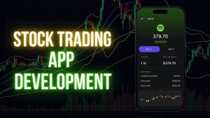 Image shows the Cost of Stock trading App Development in 2025 via Text and Visual