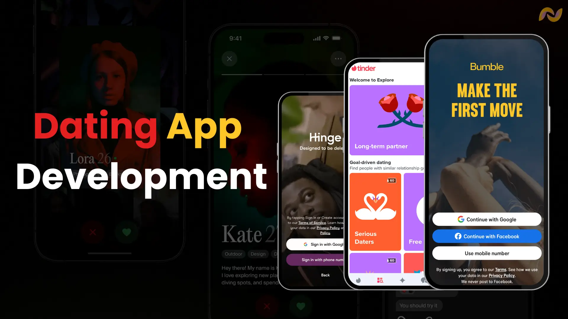 Image Shows the Dating App Development via Text and Visual
