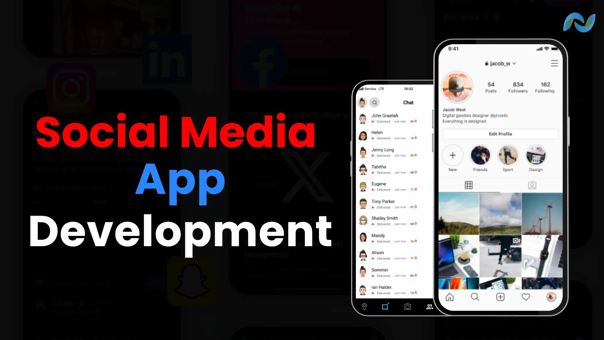 Image Shows a Social Media App Development
