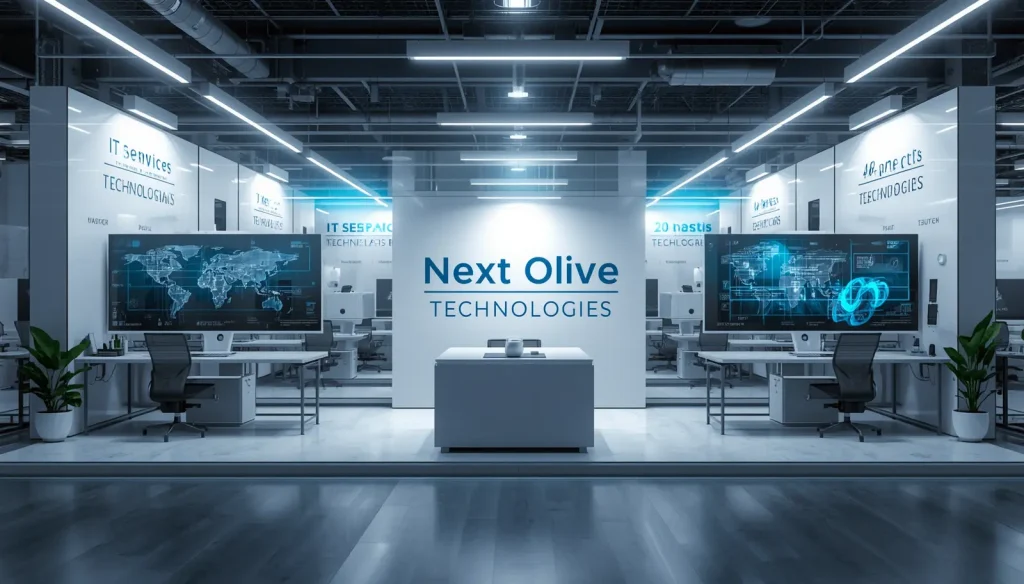 Next Olive Technologies Branding It Services For Manufacturing  Costs Benefits 2026 Professional Technology Theme With Manufacturing Elements Modern Corporate Design 2 1024x584