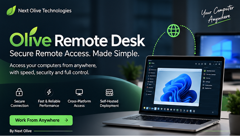 Olive Remote Desk remote desktop application interface